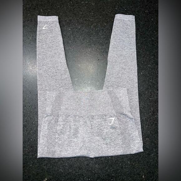 UEC GYMSHARK LIGHT GREY SEAMLESS VITAL LEGGINGS SZ S - Picture 7 of 11